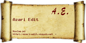 Azari Edit névjegykártya